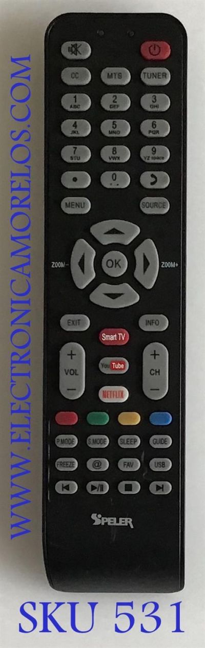 CONTROL REMOTO ORIGINAL PARA SMART TV SPELER / 06-519W49-B001X / JH-11490 / MODELOS 55E4900FS / 55S4800FS / 55E4900FS / 55S4800FS